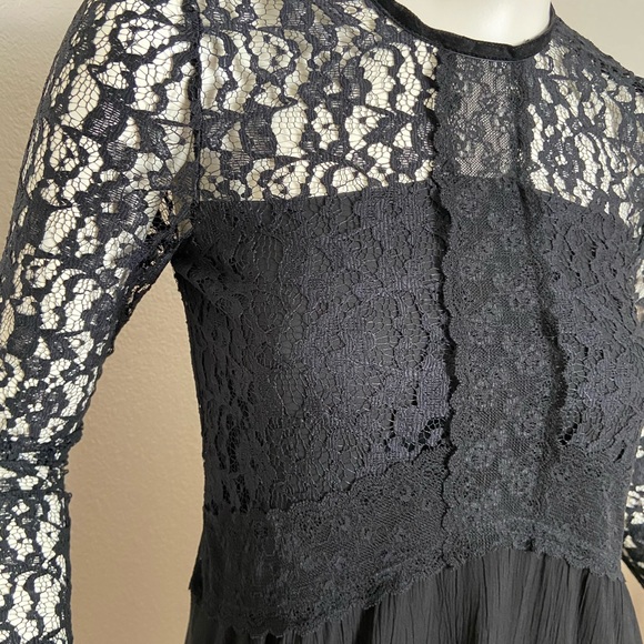 Zara Black Lace Dress Sz XS - Picture 5 of 9